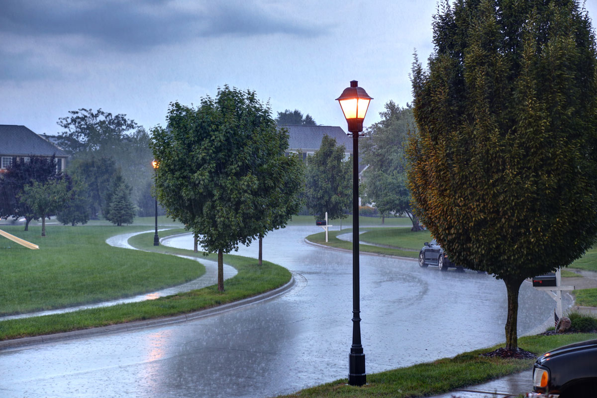 street light rain