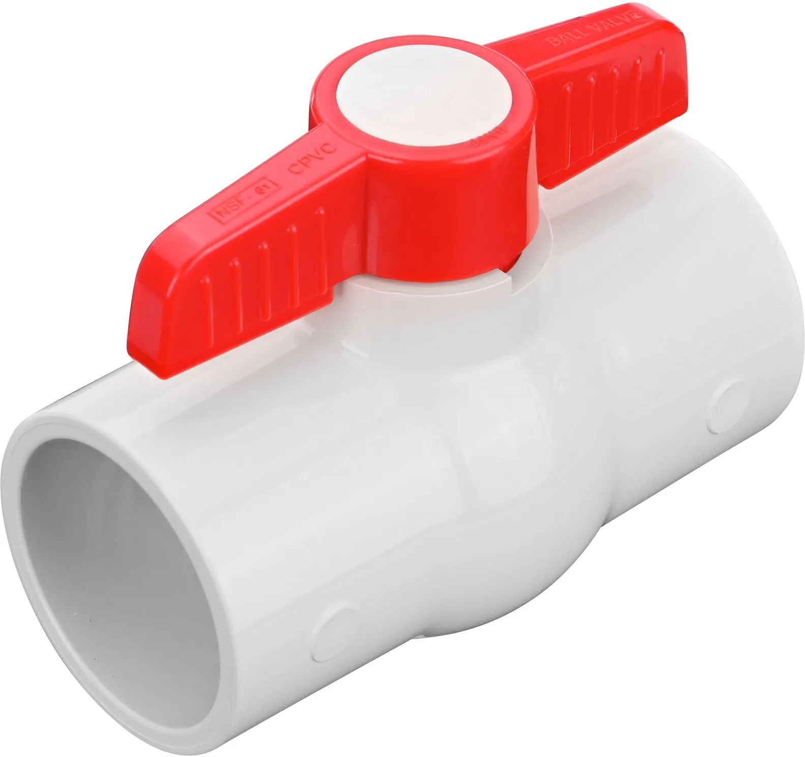 Include a shut-off point in your pipeline with the NDS 2 in. CPVC CTS Ball Valve with slip connections (NDS C1310-20)