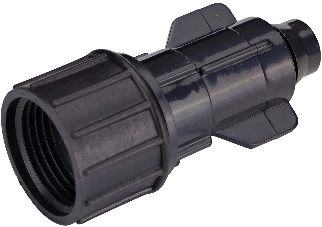 NDS Smart Loc™ Universal Swivel Adapter connects drip irrigation tubing to a faucet (NDS CMAP 75-18)