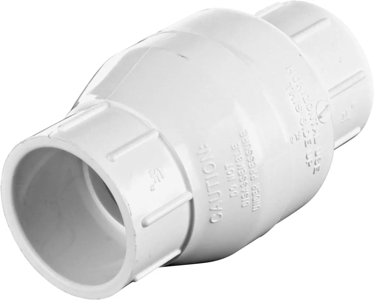 ② うぱこ　454570 PVC Swing Check Valve, 1-1/2 in. IPS S X S, White