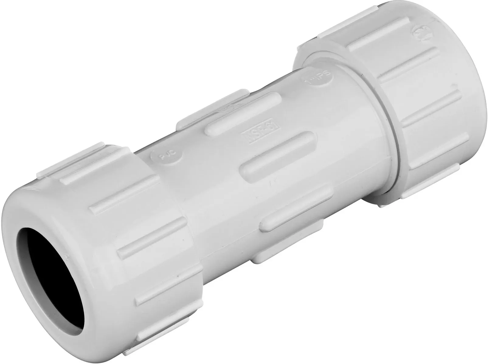 The NDS 1 in. IPS UC Compression Coupling forms a corrosion-free connection between two pipes to direct flow one-way through the system (NDS CPC-1000)