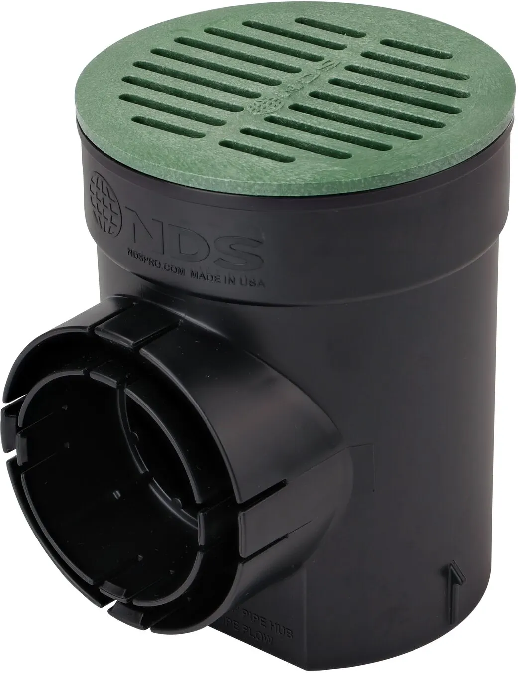 NDS 6 in. Round Spee-D Catch Basin Drain Kit assembled with Green Plastic Round Grate (NDS 101GRKIT)