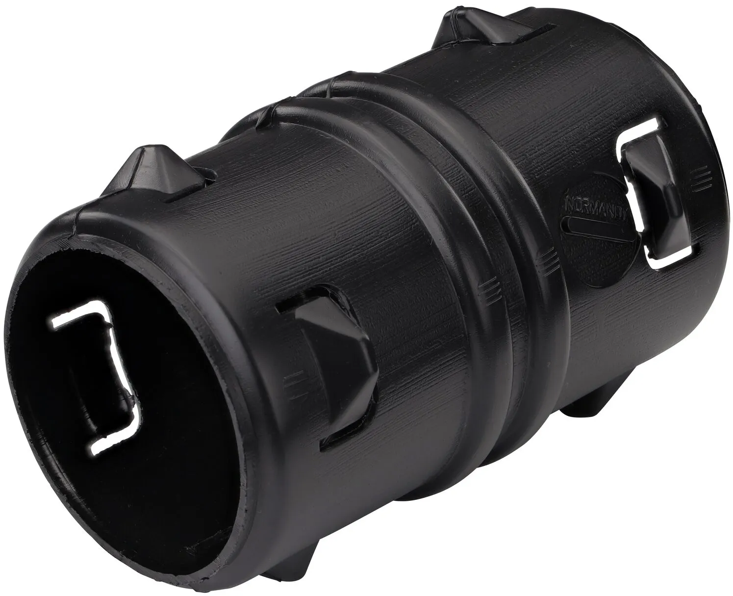 The 3 in. High-Density Polyethylene Corrugated Internal Coupling attaches inside of pipes to connect them (NDS 3C05)