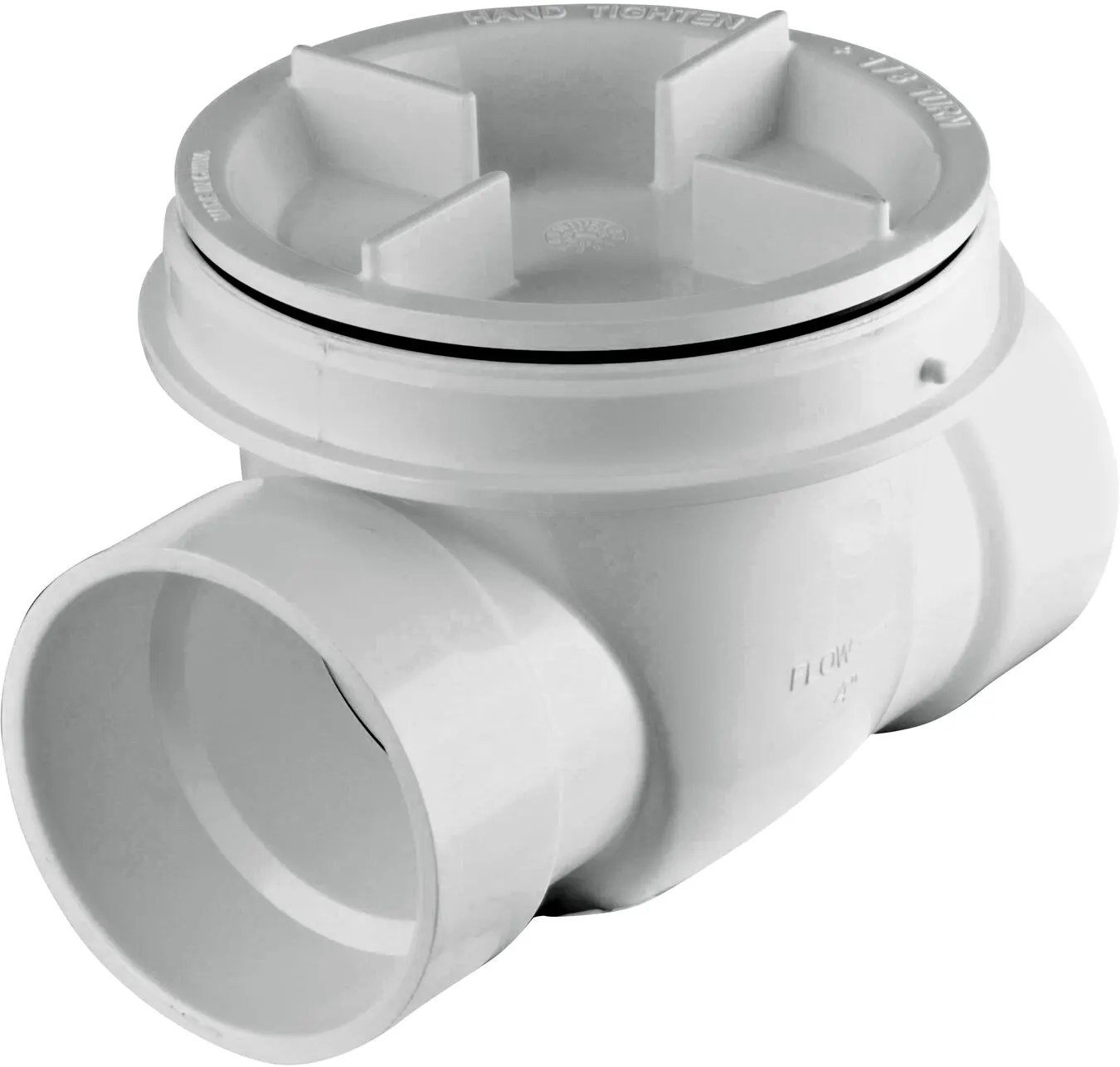 PVC Backwater Valve, 4 in., White