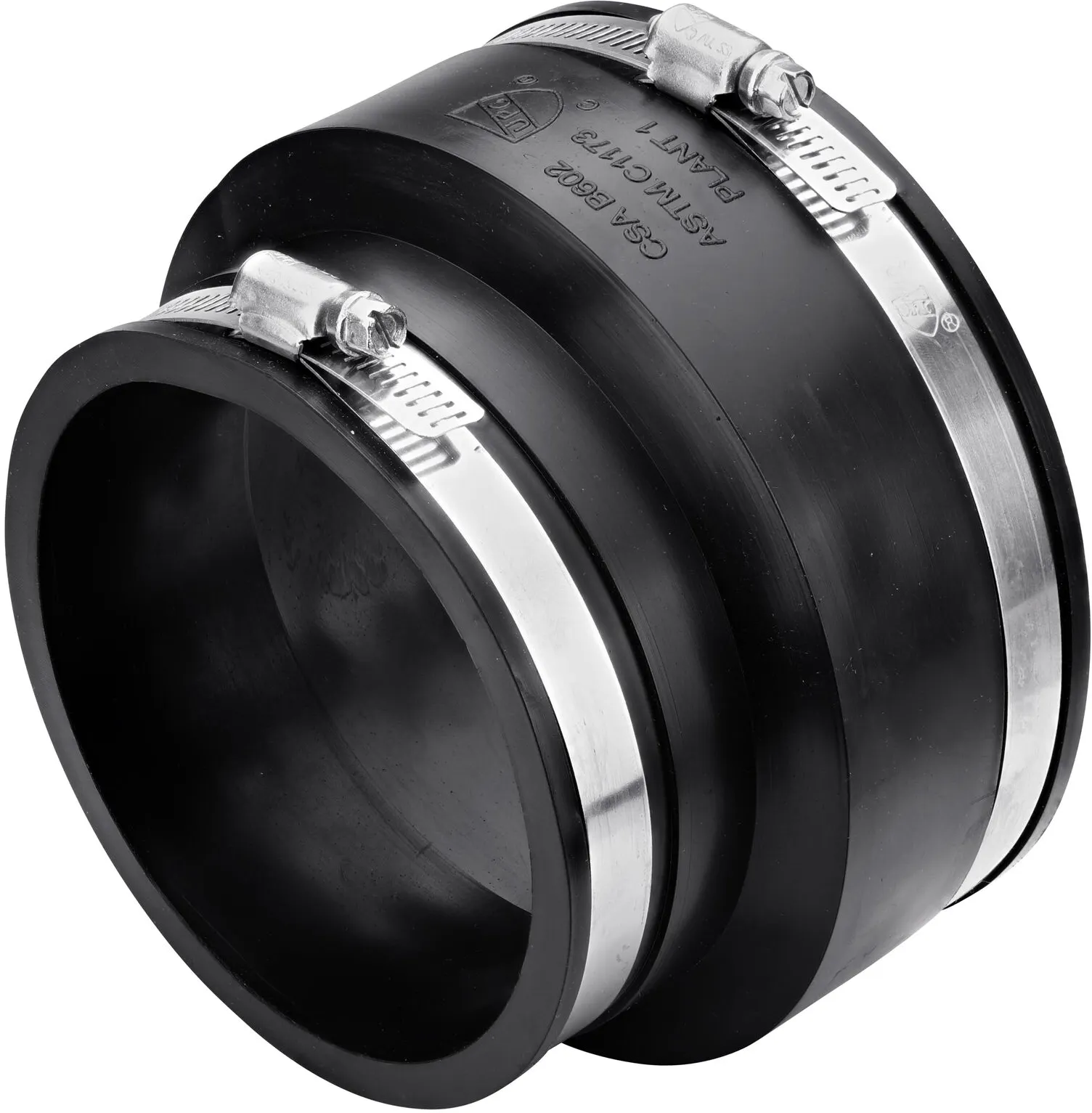 The NDS 4 in. flex coupling connects concrete pipe to cast iron/sewer & drain or DWV pipes and are to be used in non-pressurized utility and plumbing applications (NDS 06-44)