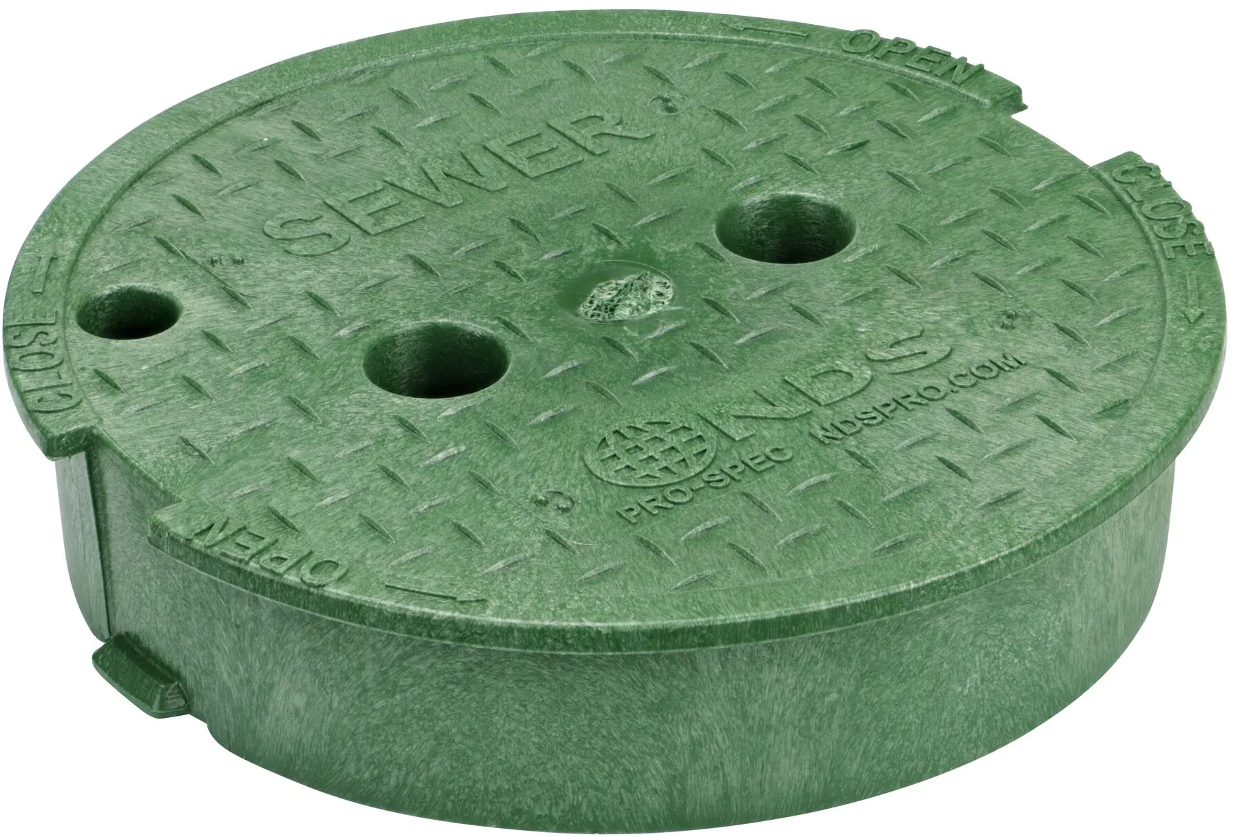 10 in. Round Pro-Spec® Series Valve Box Cover, Green Sewer