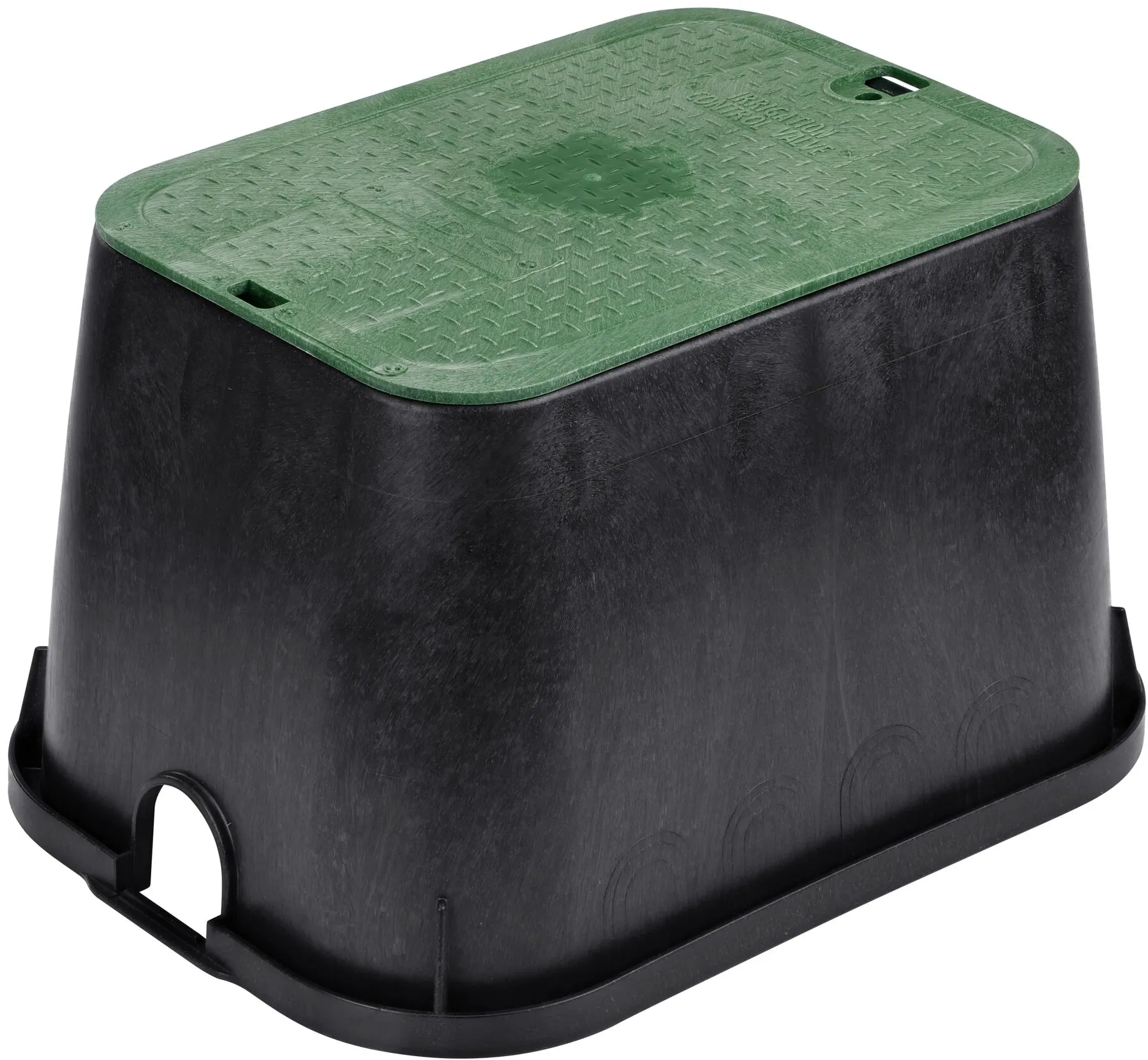 14 in. X 19 in. Rectangular Valve Box and Cover is a Black Box and Green ICV Cover; protects and hides components(NDS 113BC)