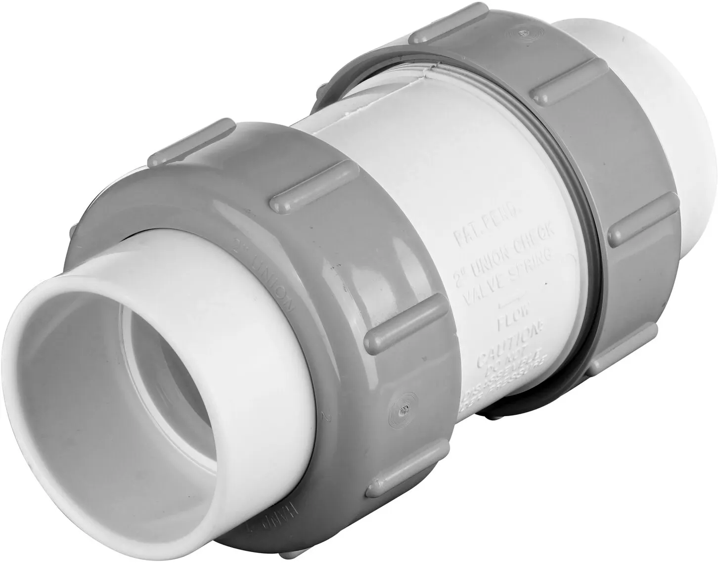 PVC Compact True Union Spring Check Valve, 2 in. IPS S X S, 1/2 lb