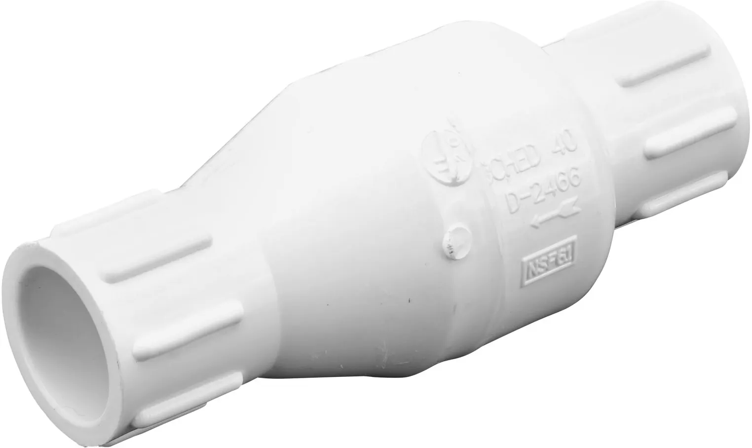 NDS White 1/2 in. PVC Spring Check Valve (NDS 1011-05, NDS 1012-05)