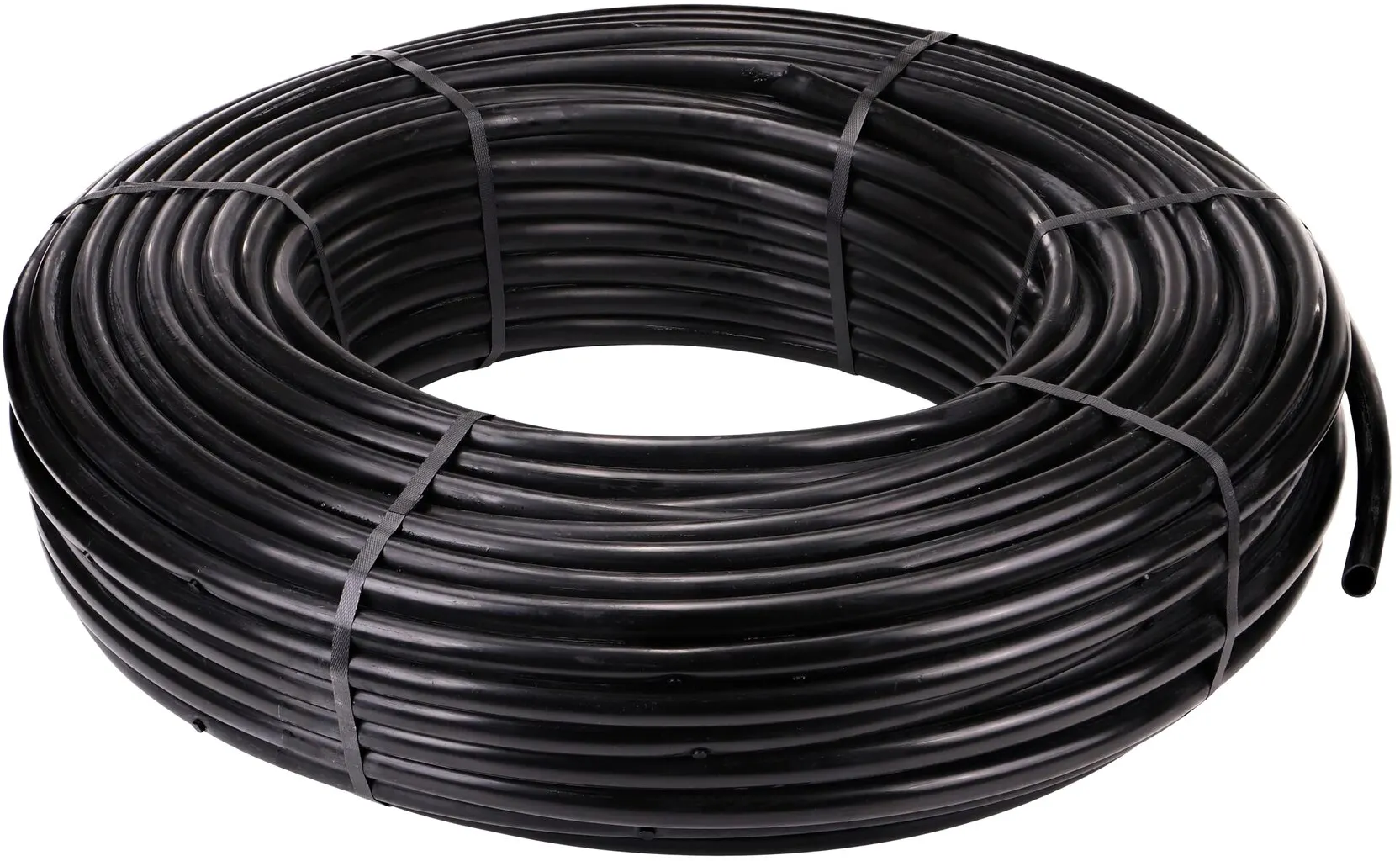 The 500 foot black 3/4 in. Dura Flo™ Heavy-duty Dripline has 1.0 GPH Pressure Compensating Emitters in Groups of 3 spaced 6 in. apart