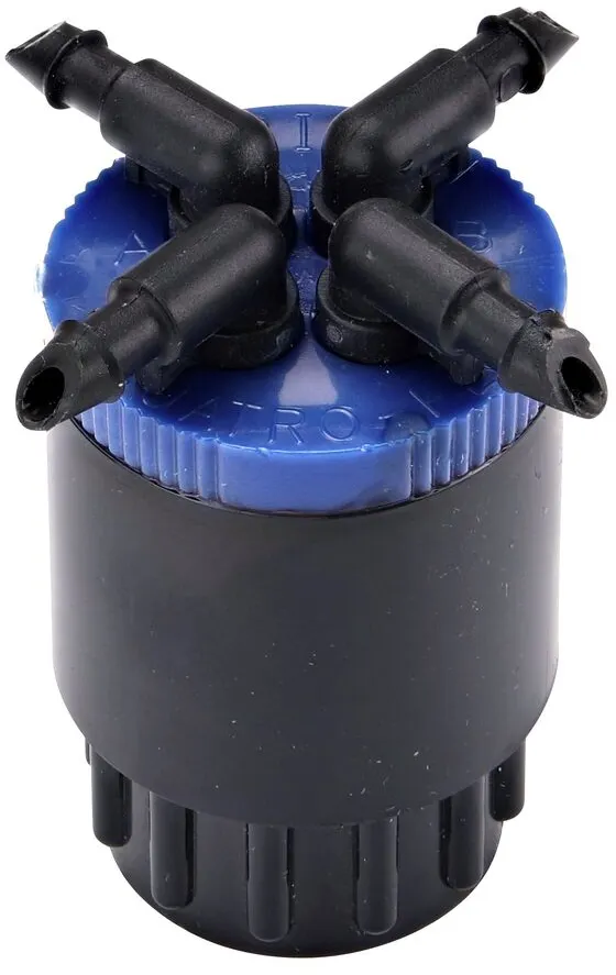 Convert your sprinkler system into a drip system with the Cuatro-Flo Pressure Compensating Bubbler with four 2PGH swivel barbed outlets (NDS CFL 2)
