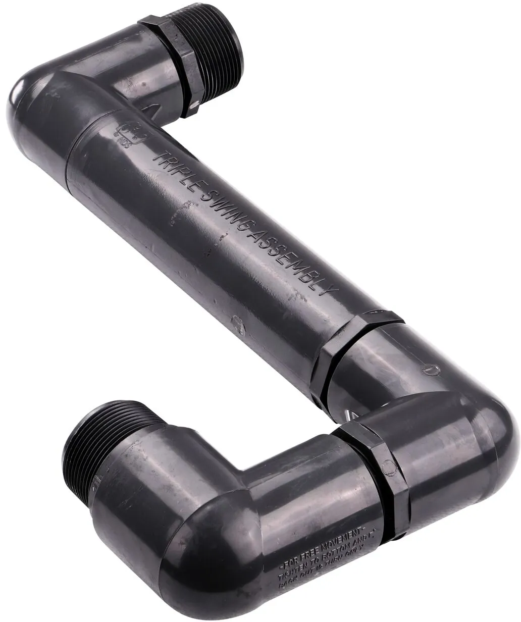 NDS Triple Swing Joints Assembly Sch. 80 1-1/2 in. MPT comes preassembled to provide flexible placement for sprinkler off pipeline path (NDS TSA-1500-TT)