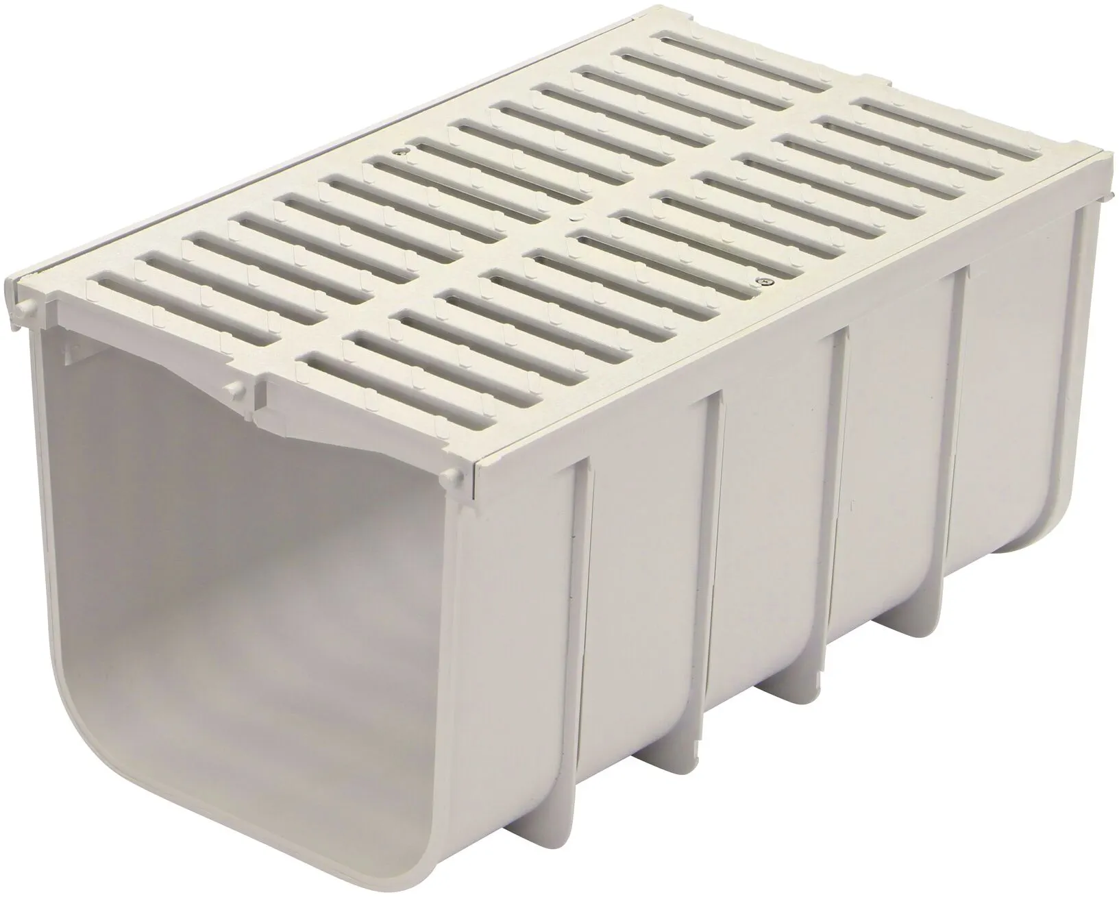 One 12 in. Pro Series Channel Drain Grate made of Gray Plastic fits on one 12 in. Pro Series Channel Drain, Deep Profile